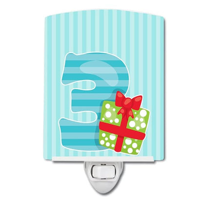 Caroline's Treasures BB8689CNL Christmas Month 3 Ceramic Night Light Compact, UL-Certified, Ideal for Bedroom, Bathroom, Nursery, Hallway, Kitchen, 6x4x3, Multicolor