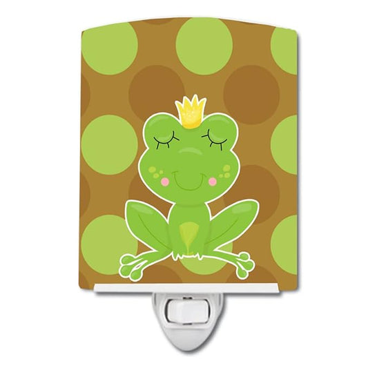 Caroline's Treasures BB8991CNL Frog Prince #4 Ceramic Night Light Compact, UL-Certified, Ideal for Bedroom, Bathroom, Nursery, Hallway, Kitchen, 6x4x3, Multicolor