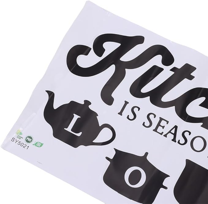 Kitchen Wall Decoration Wall Sticker, Wall Decoration Art Room Decoration Hanging Wall Decoration Kitchen Pots and Pans Black Wall Decoration Wall Sticker