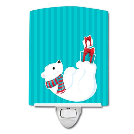 Caroline's Treasures BB8986CNL Polar Bear #4 Ceramic Night Light Compact, UL-Certified, Ideal for Bedroom, Bathroom, Nursery, Hallway, Kitchen, 6x4x3, Multicolor