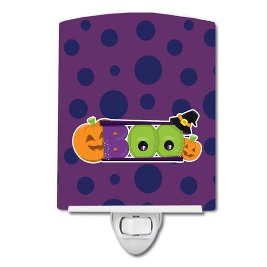 Caroline's Treasures BB8793CNL Halloween Boo Ceramic Night Light Compact, UL-Certified, Ideal for Bedroom, Bathroom, Nursery, Hallway, Kitchen, 6x4x3, Multicolor