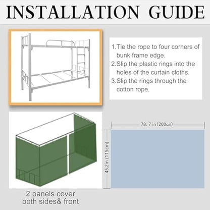 2 Panels Dormitory bed curtain single bed shading decor privacy protection cover canopy, loft under Bunk Bed Curtains