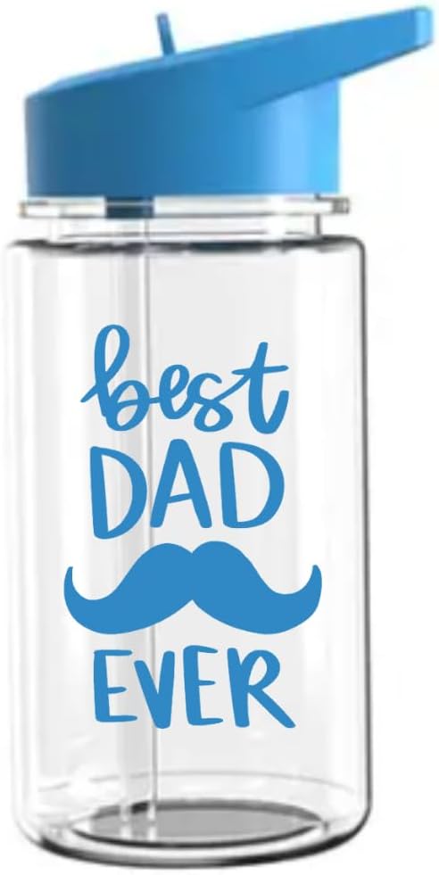 Best Mom Ever 12 oz Water Bottle with Straw - Clear BPA-Free Plastic - Ideal Mother's Day and Birthday Gift - Pink Lid