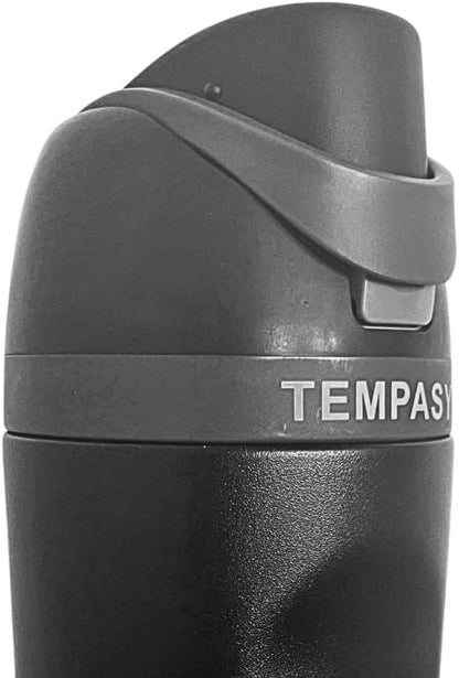 Leakproof Bpa Free - Stainless Steel Water Bottle with Straw, HAND GRIP and LID perfect for Travel, Sport, Gym and Outdoor Adventures.(20 Oz = 600 ml) (Black, 20 Oz)