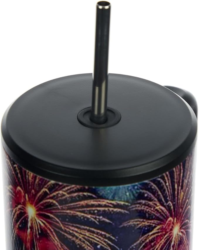 4th of July Americana Fireworks & Flags 40 Oz Stainless Steel Tumbler
