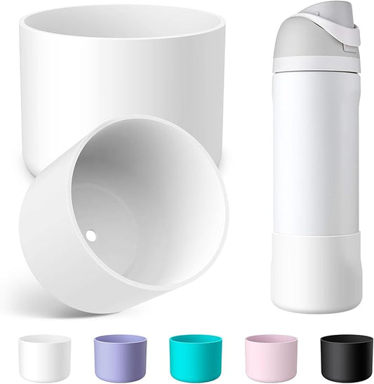 2PCS Silicone Water Bottle Boot for Owala 24oz 32oz 40oz, Anti-Slip Protective Sleeve Bottom Bumper Protector for FreeSip, Twist, and Flip Stainless Steel Water Bottles