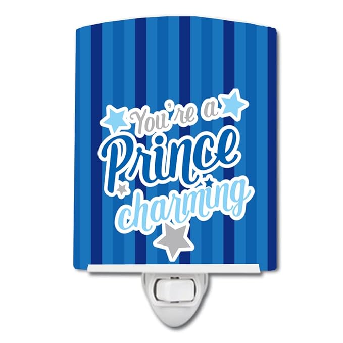 Caroline's Treasures BB9002CNL You're a Prince Charming Ceramic Night Light Compact, UL-Certified, Ideal for Bedroom, Bathroom, Nursery, Hallway, Kitchen, 6x4x3, Multicolor