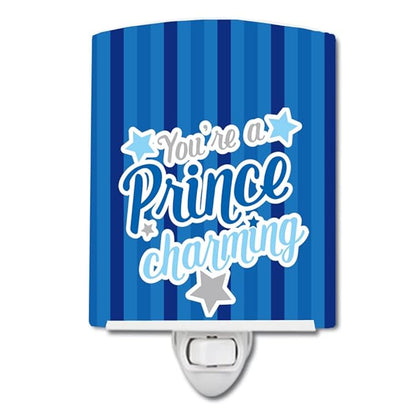 Caroline's Treasures BB9002CNL You're a Prince Charming Ceramic Night Light Compact, UL-Certified, Ideal for Bedroom, Bathroom, Nursery, Hallway, Kitchen, 6x4x3, Multicolor