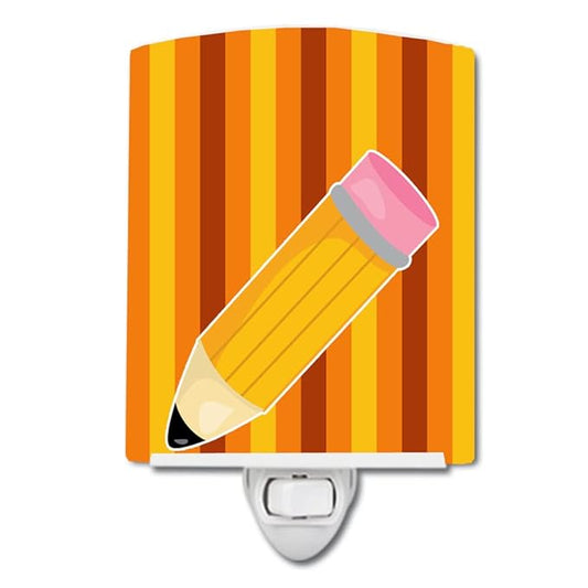 Caroline's Treasures BB8869CNL Back to School Pencil Ceramic Night Light Compact, UL-Certified, Ideal for Bedroom, Bathroom, Nursery, Hallway, Kitchen, 6x4x3, Multicolor