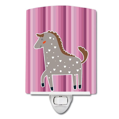 Caroline's Treasures BB6759CNL Horse Ceramic Night Light Compact, UL-Certified, Ideal for Bedroom, Bathroom, Nursery, Hallway, Kitchen, 6x4x3, Multicolor