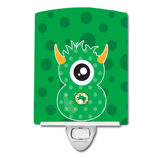 Caroline's Treasures BB8858CNL Monster Month 8 Ceramic Night Light Compact, UL-Certified, Ideal for Bedroom, Bathroom, Nursery, Hallway, Kitchen, 6x4x3, Multicolor