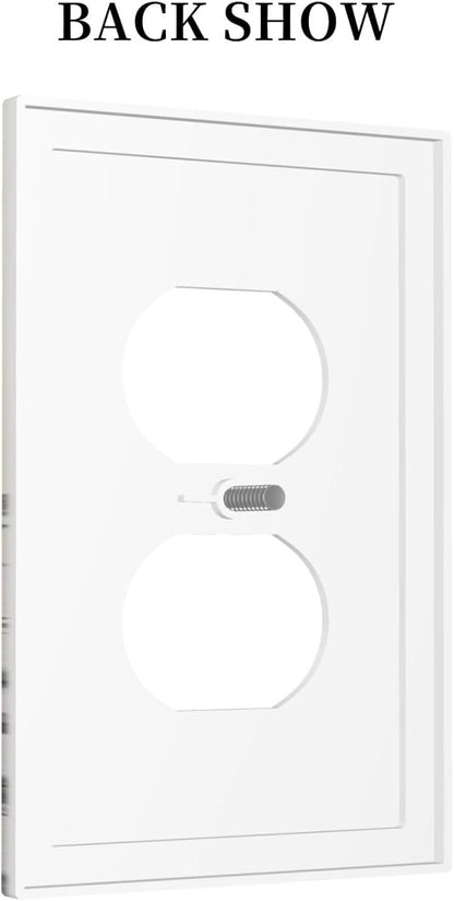 Vintage Grey Floral Herbs Wild Flowers Botanical Single Duplex Wall Plate Covers Boho Light Switch Cover 1 Gang Outlet Plate Decorative Country Electrical Receptacle Art Faceplate Switchplate