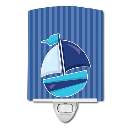 Caroline's Treasures BB8883CNL Nautical Sailboat #2 Ceramic Night Light Compact, UL-Certified, Ideal for Bedroom, Bathroom, Nursery, Hallway, Kitchen, 6x4x3, Multicolor