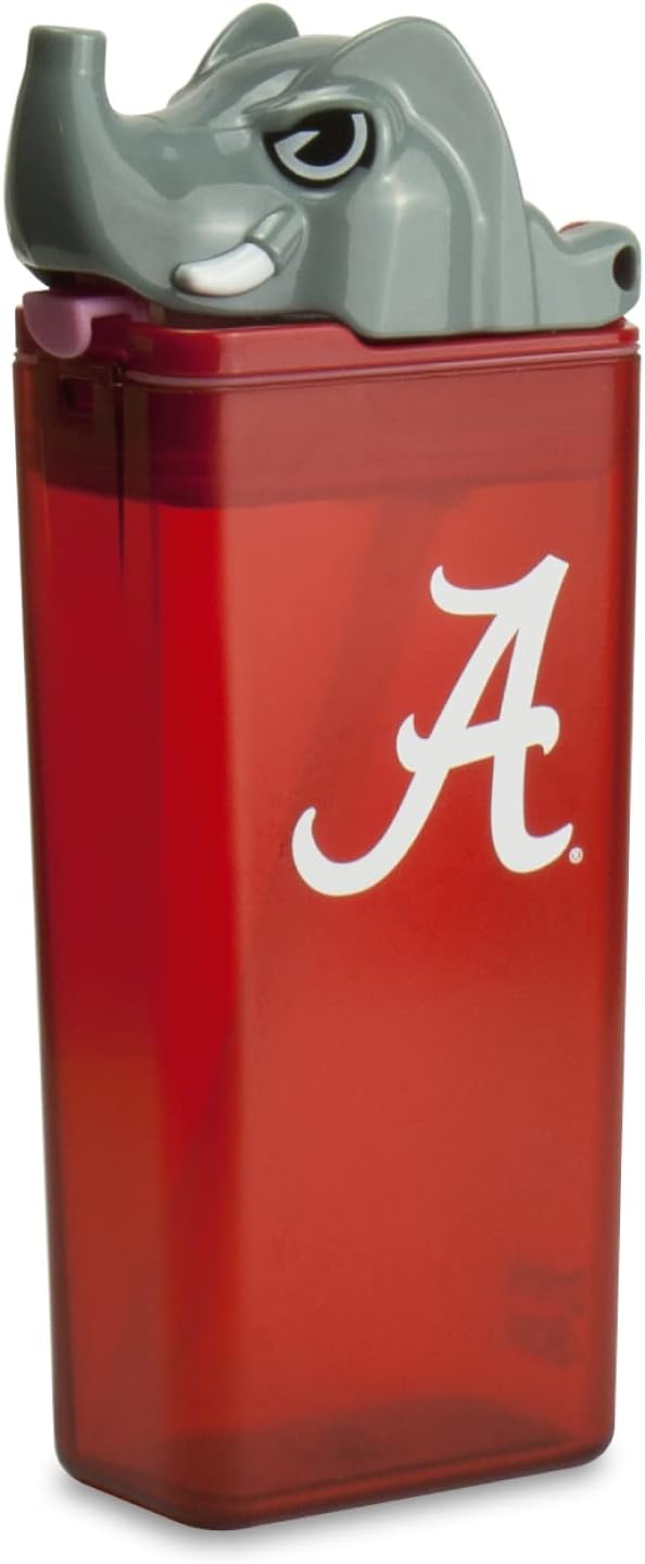 Reusable Water Bottle | Officially Licensed NCAA Sports Bottle | BPA Free | Dishwasher Safe | Big Al Mascot | 12 oz Drink in the Box - The University of Alabama