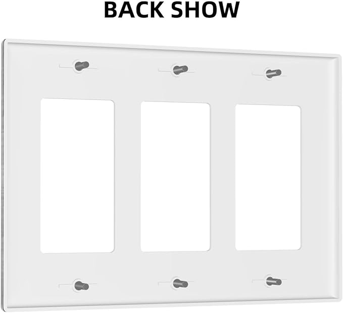 Rustic Deer Forest Vintage Wood Board 3 Gang Rocker Boho Light Switch Covers Decorative Country Unique Triple Outlet Wall Plate Cover Faceplate Decorative Switchplate GFCI for Farmhouse