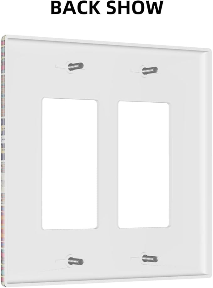 Morocco Talavera Mexican Tiles Printed Colroful Mandala 2 Gang Rocker Decora Light Switch Covers Dual Outlet Covers Wall Plate Decorative Switchplate Electrical Faceplate GFCI for Kitchen Bathroom