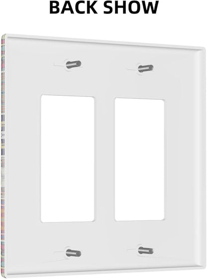 Morocco Talavera Mexican Tiles Printed Colroful Mandala 2 Gang Rocker Decora Light Switch Covers Dual Outlet Covers Wall Plate Decorative Switchplate Electrical Faceplate GFCI for Kitchen Bathroom