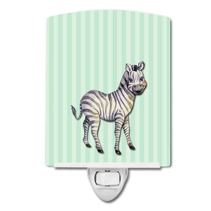 Caroline's Treasures BB7143CNL Zebra Ceramic Night Light Compact, UL-Certified, Ideal for Bedroom, Bathroom, Nursery, Hallway, Kitchen, 6x4x3, Multicolor