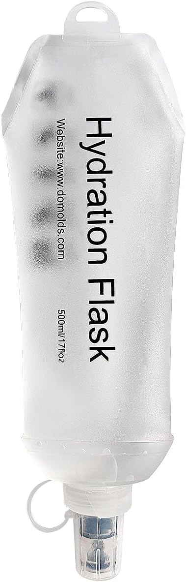 Transparent Frosted Texture Soft Flask, TPU Foldable Running Hydration Flask, for Hydration Packs/Running Vests-Running, Hiking, Cycling Folding Bottle-17 oz/500 ml