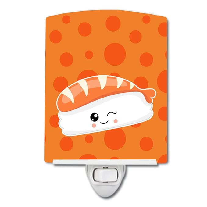 Caroline's Treasures BB8804CNL Sushi Sashimi Ceramic Night Light Compact, UL-Certified, Ideal for Bedroom, Bathroom, Nursery, Hallway, Kitchen, 6x4x3, Multicolor
