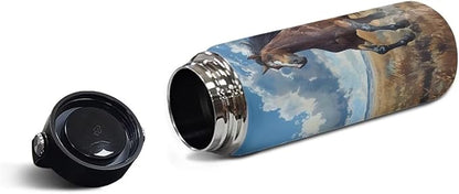 Horse Insulated Water Bottle with Handle 18 Oz Reusable Water Jug Thermal Water Bottles Keeps Iced Water Cold for Hours Sports Bottle