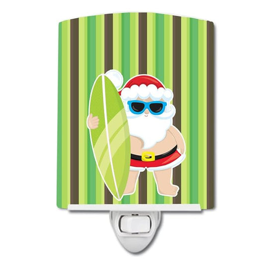 Caroline's Treasures BB9072CNL Beach Santa Claus #5 Ceramic Night Light Compact, UL-Certified, Ideal for Bedroom, Bathroom, Nursery, Hallway, Kitchen, 6x4x3, Multicolor