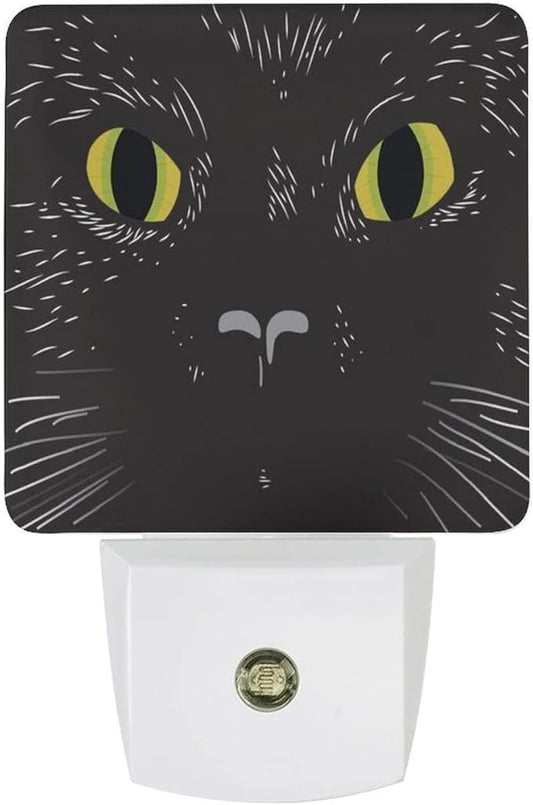 LED Night Lights Lamp with Dusk to Dawn Sensor, Hand Draw Cat Muzzle Night Lamp, Night Lights Plug Into Wall for Kids Room, Bedroom, Bathroom, Kitchen, Hallway