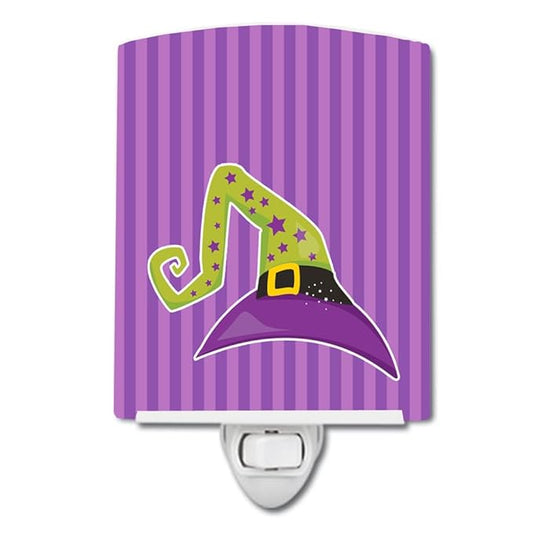 Caroline's Treasures BB9156CNL Halloween Witch's Hat #1 Ceramic Night Light Compact, UL-Certified, Ideal for Bedroom, Bathroom, Nursery, Hallway, Kitchen, 6x4x3, Multicolor
