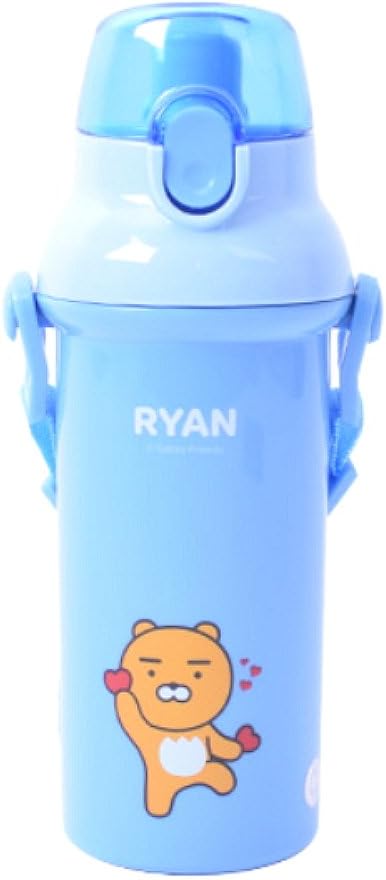 KAKAO FRIENDS RYAN One-Touch Water Bottle with Shoulder Strap 450ml (15.2 Oz)