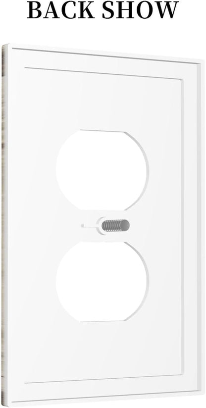 Rustic Wood Bear Forest 1 Gang Outlet Plate Covers Decorative Single Duplex Wall Plate Vintage Cabin Electrical Receptacle Light Switch Cover Art Faceplate Switchplate for Farmhouse Bedroom Decor