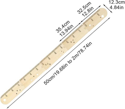 Wooden Wall Growth Chart, Kids Height Wall Chart Natural Schoolhouse Ruler, Kids Measuring Chart for Wall, Kids Nursery Wall Decor & Room Hanging Wall Decor(Wood)