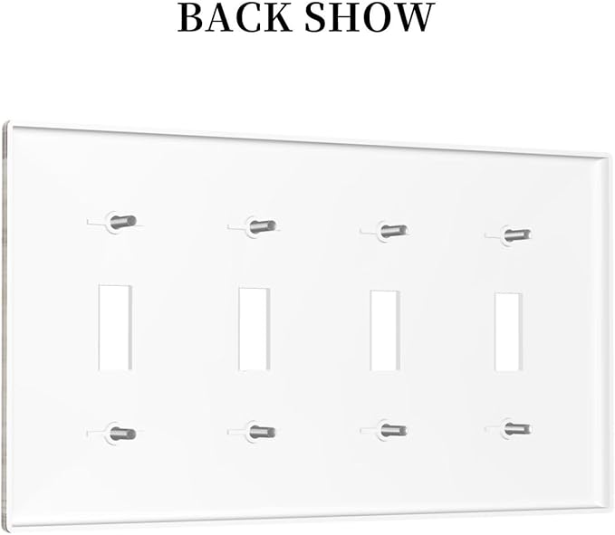 Rustic Wood Bear Forest Quad Toggle Light Switch Cover Decorative Vintage Antique Cabin 4 Gang Wall Plate Electrical Faceplate Switchplate for Farmhouse Bathroom Bedroom Living Room Decor