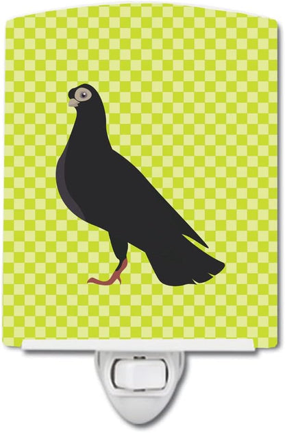 Caroline's Treasures BB7773CNL Budapest Highflyer Pigeon Green Ceramic Night Light Compact, UL-Certified, Ideal for Bedroom, Bathroom, Nursery, Hallway, Kitchen, 6x4x3, Multicolor