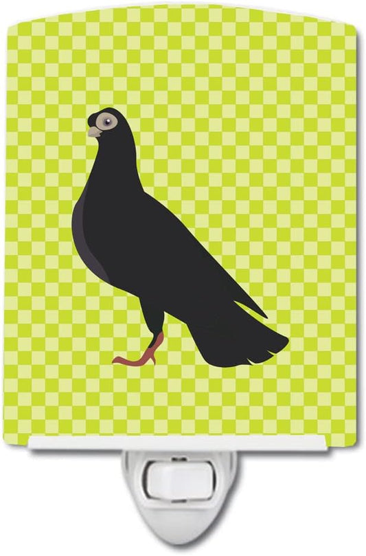 Caroline's Treasures BB7773CNL Budapest Highflyer Pigeon Green Ceramic Night Light Compact, UL-Certified, Ideal for Bedroom, Bathroom, Nursery, Hallway, Kitchen, 6x4x3, Multicolor