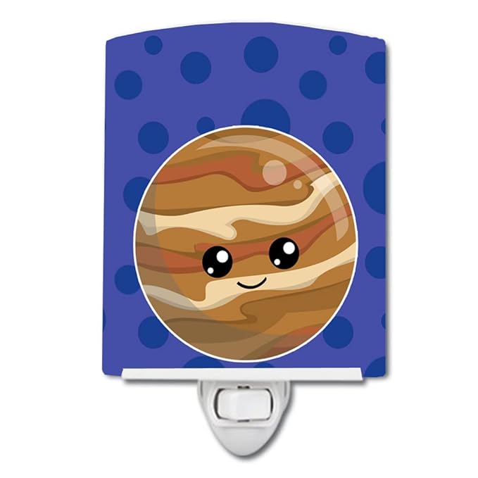 Caroline's Treasures BB9036CNL Planets Ceramic Night Light Compact, UL-Certified, Ideal for Bedroom, Bathroom, Nursery, Hallway, Kitchen, 6x4x3, Multicolor