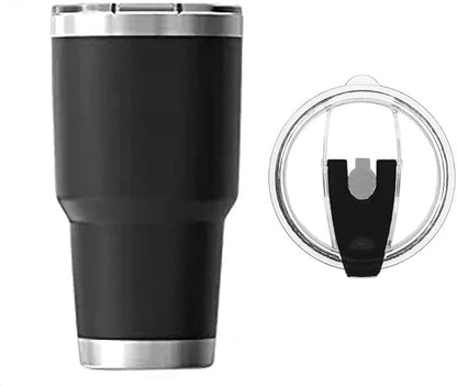 3 Packs Lids for 30oz Tumblers, Spill-proof Splash Resistant Straw-friendly Cover for Old Style Rtic, Ozark Trail 30 oz. Cups - Black