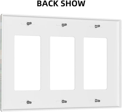 Cartoon Animal Zebra Leopard Giraffe Bird Leaf 3 Gang Rocker Nursery Light Switch Covers Decorative Triple Outlet Wall Plate Cover Faceplate Decorative Switchplate GFCI for Kidroom Decor