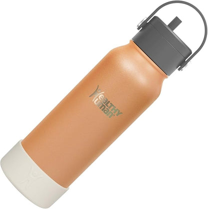 21oz Healthy Human Bottle Bundle with Insulated Bottle, Straw Lid & Bumper Boot - 21oz Mocha