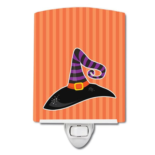 Caroline's Treasures BB9160CNL Halloween Witch's Hat #2 Ceramic Night Light Compact, UL-Certified, Ideal for Bedroom, Bathroom, Nursery, Hallway, Kitchen, 6x4x3, Multicolor