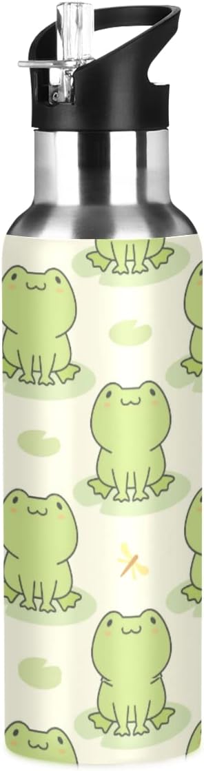 MNSRUU Insulated Water Bottle with Straw, Rainbow and Unicorns Stainless Steel Flasks for Sports Cycling Hiking School