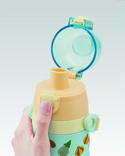 Skater SDPV5-A Children's Stainless Steel Water Bottle, Direct Drinking, 16.2 fl oz (480 ml), Totoro, Light Weight Type, For Girls, Cold Insulation, 3D Printed Waterbottle, Sports Bottle, Cute, Kids,