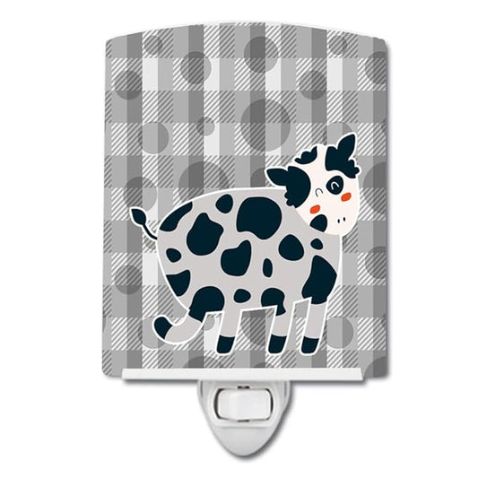 Caroline's Treasures BB6764CNL Cow Ceramic Night Light Compact, UL-Certified, Ideal for Bedroom, Bathroom, Nursery, Hallway, Kitchen, 6x4x3, Multicolor