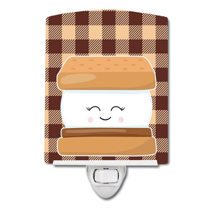 Caroline's Treasures BB9137CNL Smores Ceramic Night Light Compact, UL-Certified, Ideal for Bedroom, Bathroom, Nursery, Hallway, Kitchen, 6x4x3, Multicolor