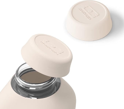 monbento - Clear Reusable Water Bottle MB Positive M graphic Plume - 17 floz/500 ml Water Bottle Perfect for Work, Travel, Sport, Picnic - Compact, Leakproof BPA Free Water Bottle - Black Feathers