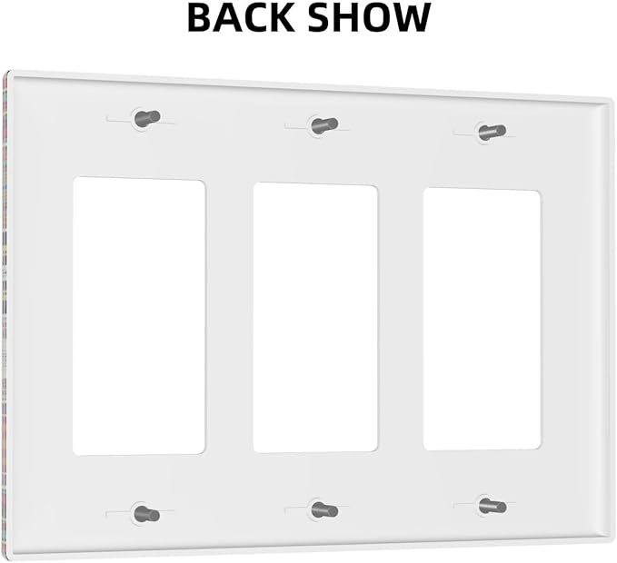 Morocco Talavera Mexican Tiles Printed Colroful Mandala 3 Gang Rocker Light Switch Covers Triple Outlet Wall Plate Decorative Switchplate Cover Faceplate GFCI for Kitchen Bathroom Bedroom Decor