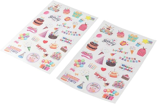 50/60 Pcs Cute Cake Candy Stickers, Cake Food Stickers, Birthday Dessert Stickers, Birthday Cake Stickers, Teacher Reward Stickers, Household Refrigerator Decoration(B 60 pcs)