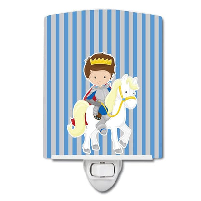 Caroline's Treasures BB8750CNL Brunette Boy Prince on Horse #2 Ceramic Night Light Compact, UL-Certified, Ideal for Bedroom, Bathroom, Nursery, Hallway, Kitchen, 6x4x3, Multicolor