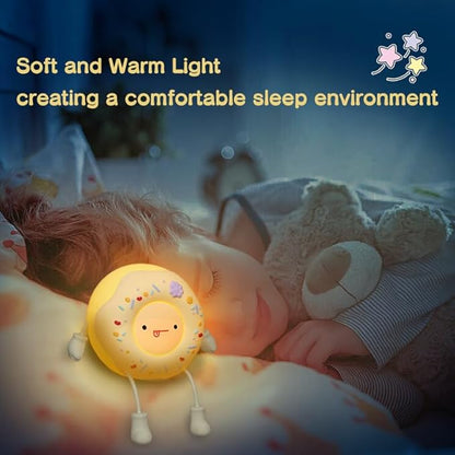 Donut Lamp Donut Night Light - Silicone Nursery LED Night Light Gift for Boys Girls, Rechargeable Cute Night Light for Kid Room Decor - White