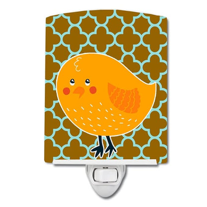 Caroline's Treasures BB6761CNL Bird on Quatrfoil Ceramic Night Light Compact, UL-Certified, Ideal for Bedroom, Bathroom, Nursery, Hallway, Kitchen, 6x4x3, Multicolor