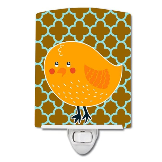 Caroline's Treasures BB6761CNL Bird on Quatrfoil Ceramic Night Light Compact, UL-Certified, Ideal for Bedroom, Bathroom, Nursery, Hallway, Kitchen, 6x4x3, Multicolor